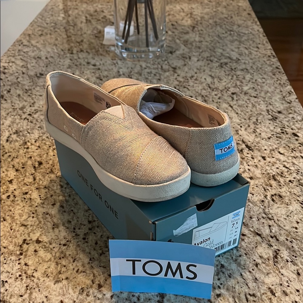 TOMS Beige Slip-On Shoes